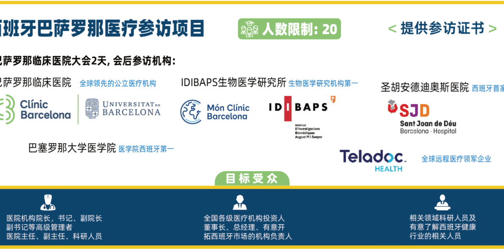 探秘西班牙医疗标杆：巴塞罗那临床医院+IDIBAPS生物医学研究所+西班牙首家儿童医院+全球远程医疗领军企业Teladoc